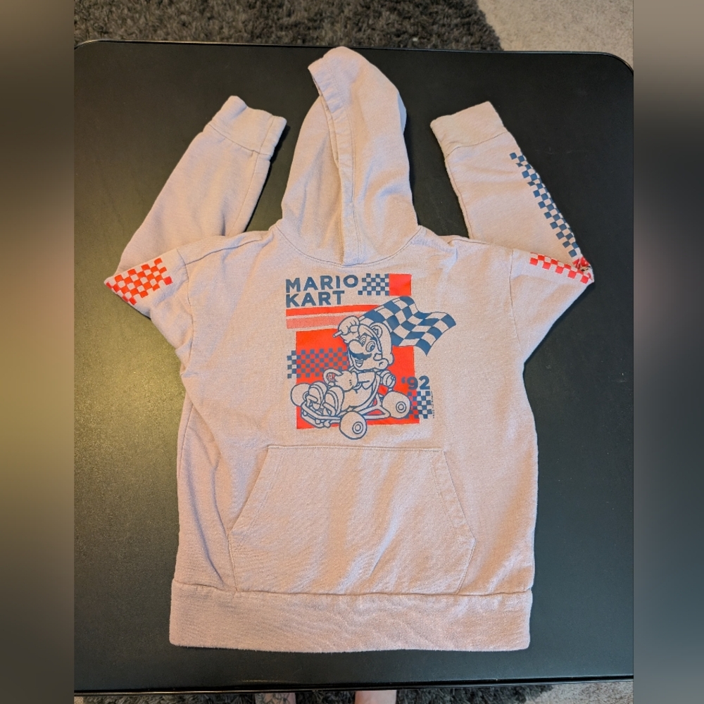 Nintendo Mario Kart Kids Hoodie - Gray and Red